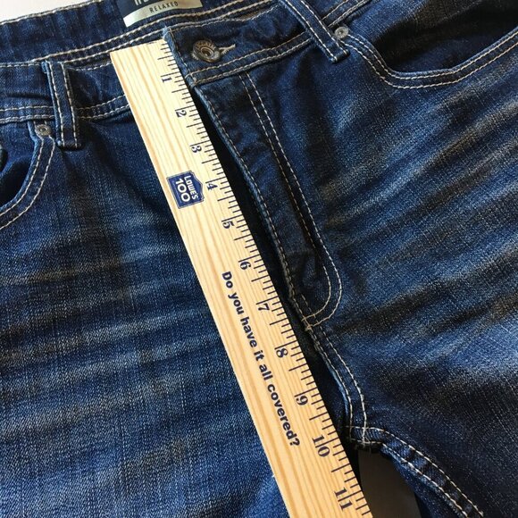 Reclaim Jeans Mens Size 36 Relaxed Fit Dark Wash Fade Whiskering - Picture 9 of 13